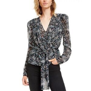 Leyden Women's Puff Sleeve Tie-Front Top